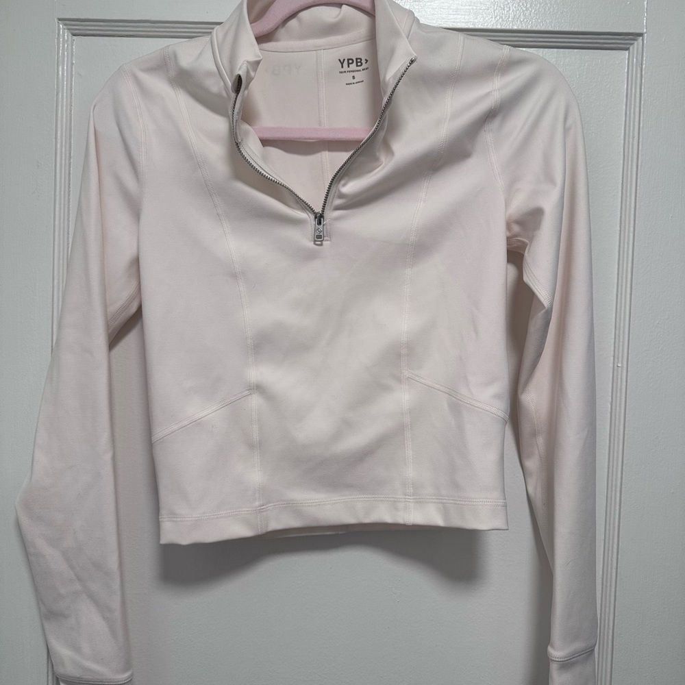 YPB Light Pink Long Sleeve Half-Zip Top